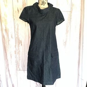 ZARA BASIC CHAMBRAY SHORT SLEEVE SHIFT DRESS XS